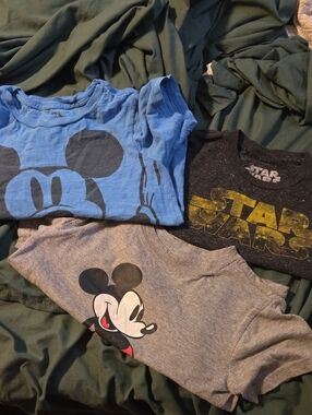 3 Disney Kids Mickey & Star Wars Graphic Tee Pack - Blue, Gray, Black